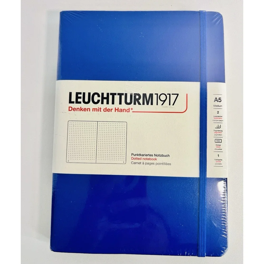 Leuchtturm 1917 Hardcover Dot Grid Notebook - Blue - A5 Medium - NEW SEALED
